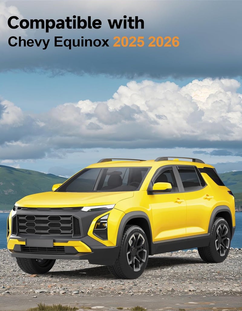 Deejecsun in-Channel Window Rain Guards Fit for Chevy Equinox 2025 2026(NOT for EV) Rain Guards Extra Durable Side Window Deflectors Visors Vent Visors Low Profile Vent Shades Car Accessories-4pcs - Image 2